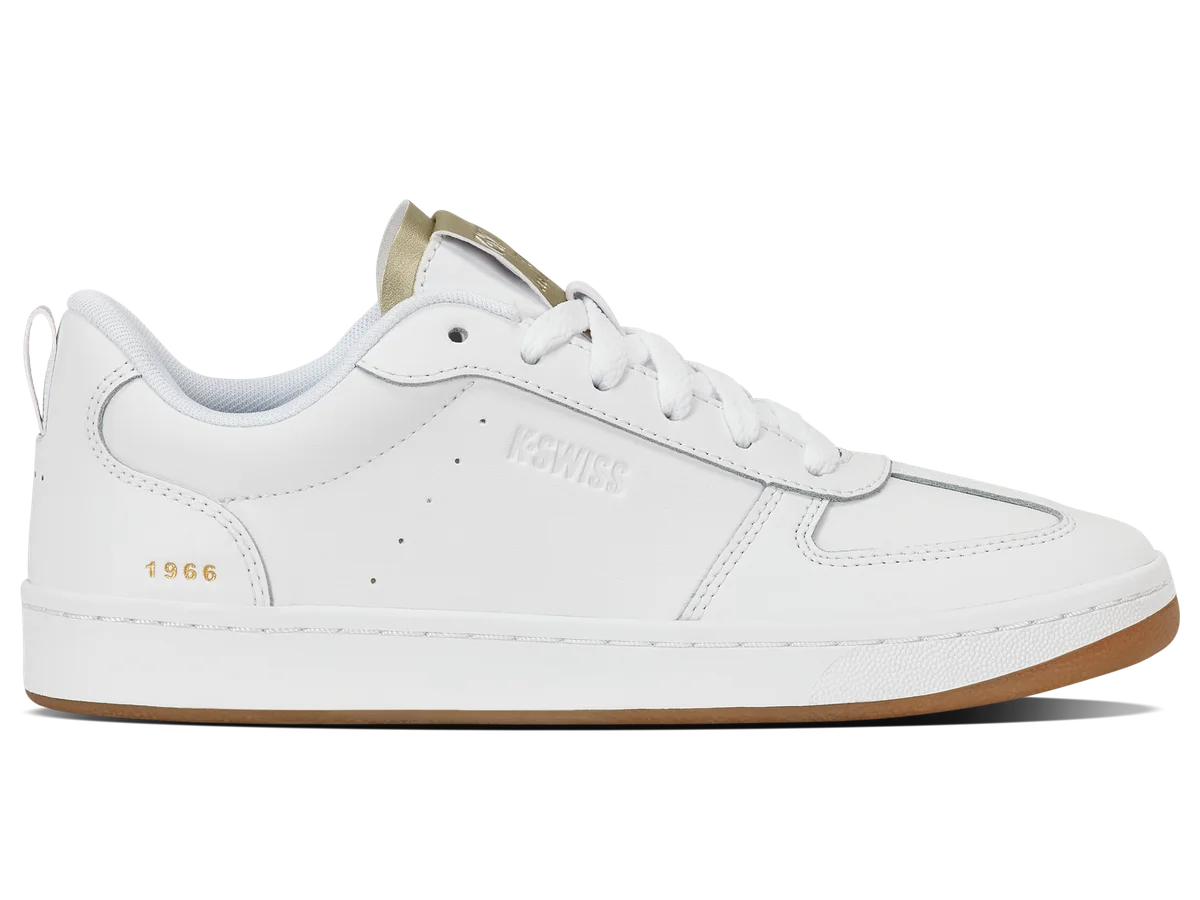 Kswiss 94734-199-M | COURT VARSITY | WHITE/GOLD/LIGHT GUM