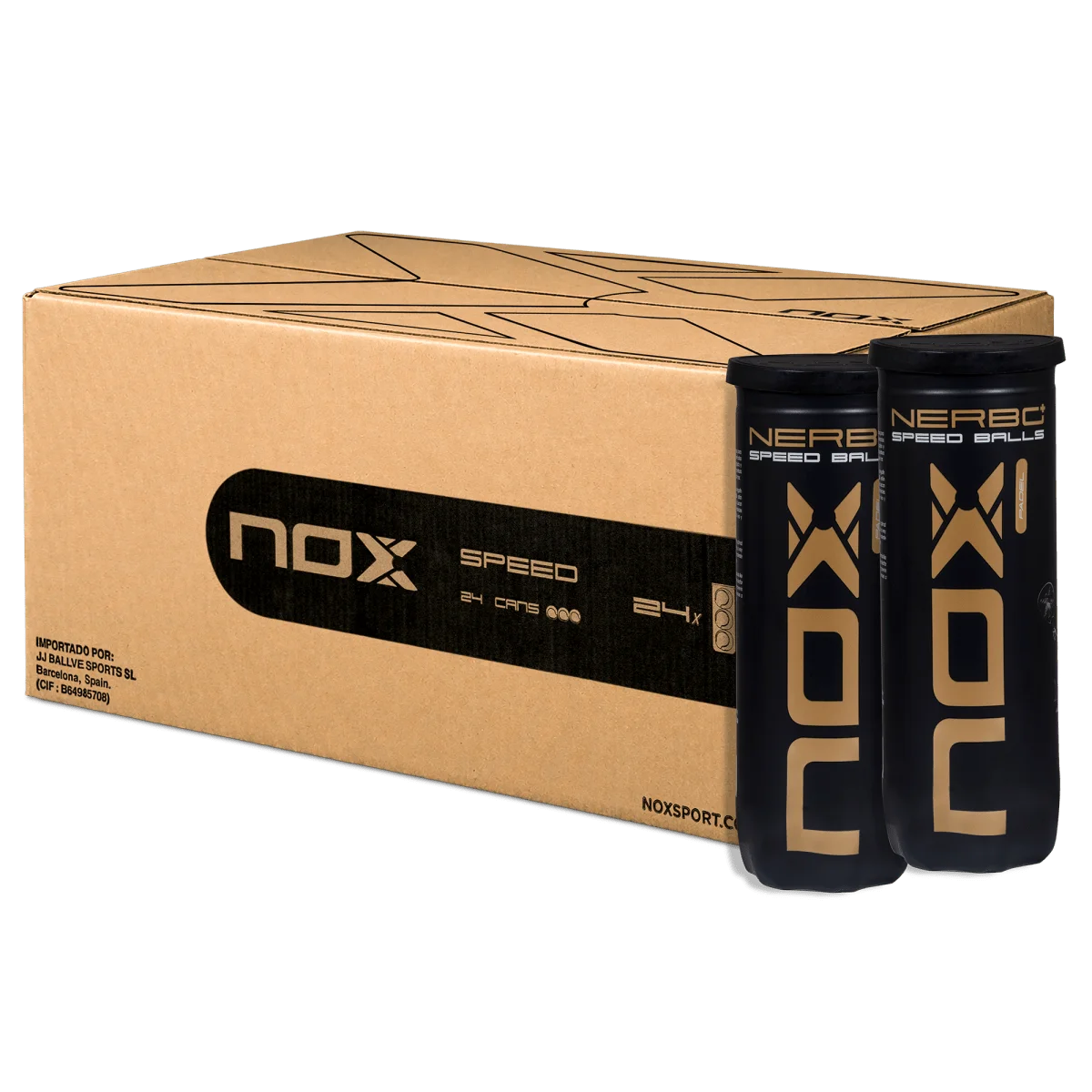 Nox Cajón 24 botes de 3 pelotas de pádel NERBO+ SPEED